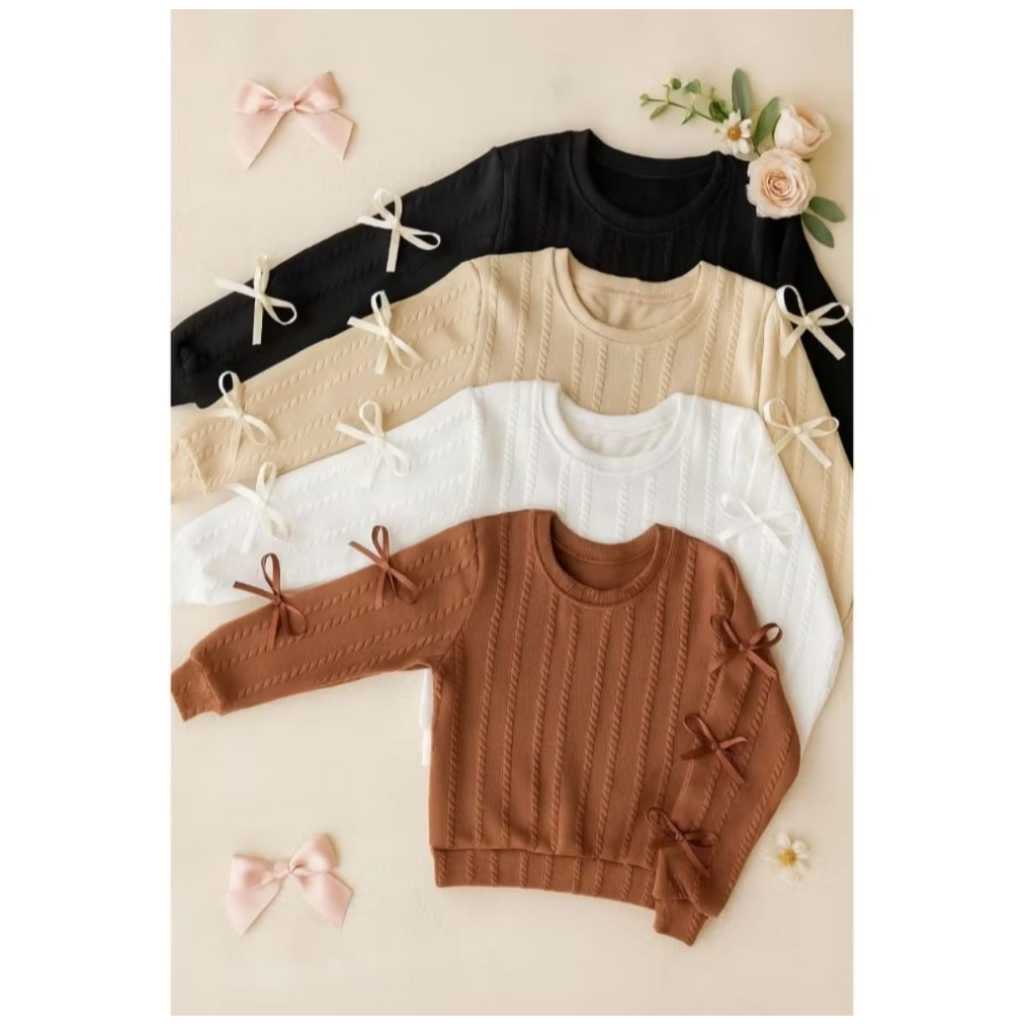 blusa infantil menina manga longa comprida lacinhos moda detalhe lacinhos frio inverno em Oferta na Shopee