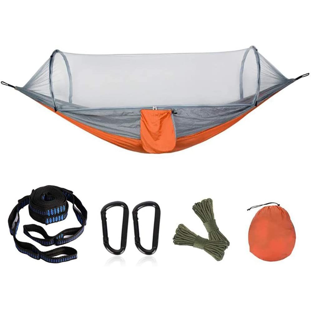 Rede De Dormir Mosquiteiro Automatica Descanso Nylon Camping