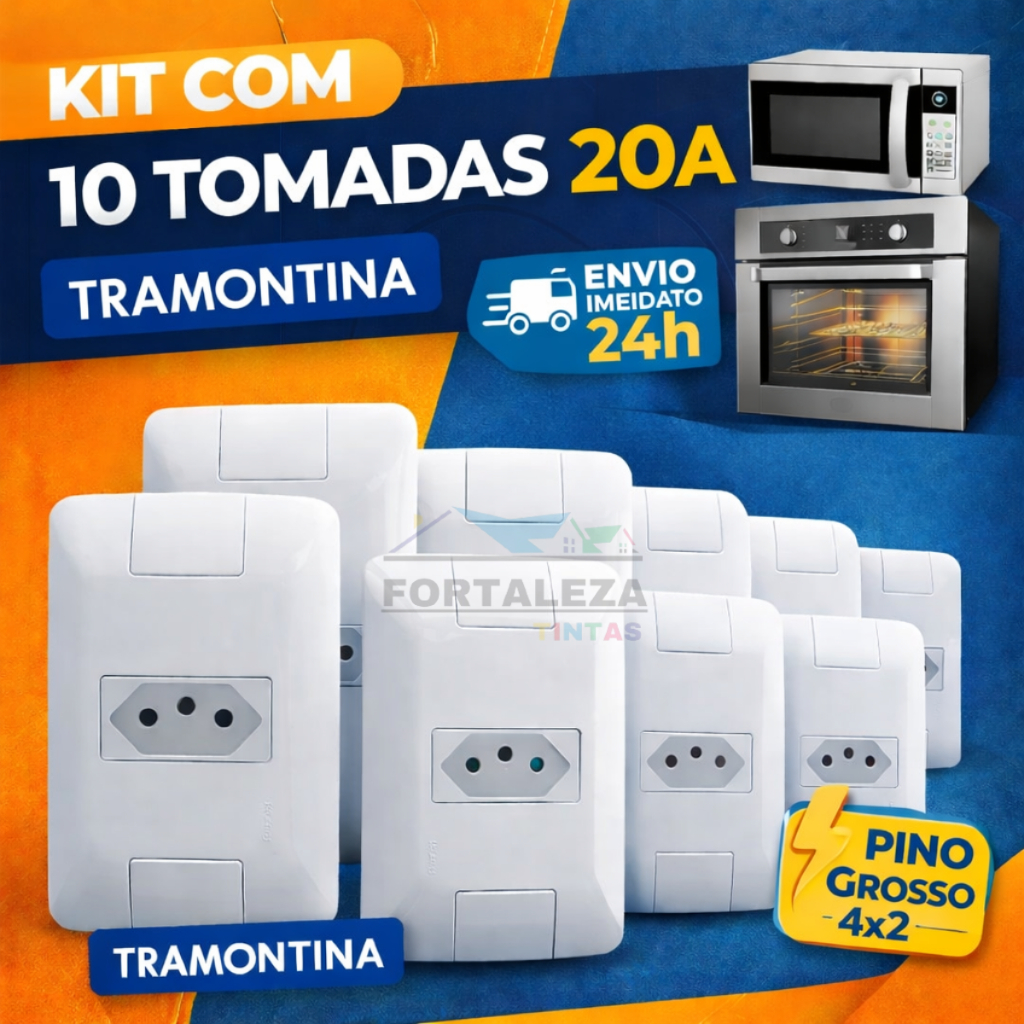 Kit Conjuntos Tomada Simples 20A Tramontina Linha Aria em Oferta na Shopee