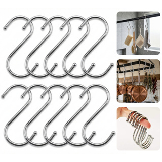 Kit 5/10/15/20 Ganchos S Aço Inox Resistente Multiuso Utensílios Cozinha Roupa Banheiro e Organizador em Oferta na Shopee