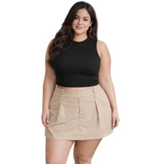 short saia com  bolsos tendência feminina elegante casual chic M, G, GG,G1,G2 em Oferta na Shopee