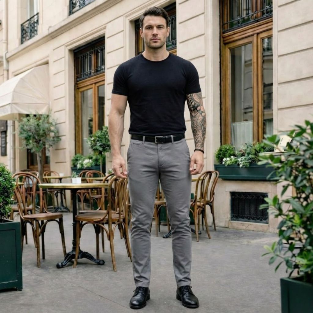 Calça Sport Fino Masculina Sarja com Lycra Cinza Escuro Social e Elegante para varias ocasiões em Oferta na Shopee