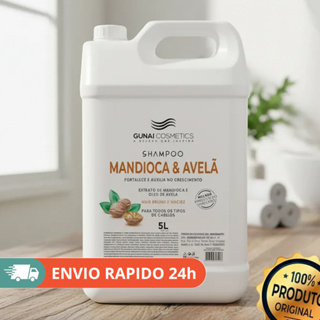 Shampoo Profissional 5L Gunai Cosmetics Mandioca e Avelã Força Crescimento e Nutrição em Oferta na Shopee