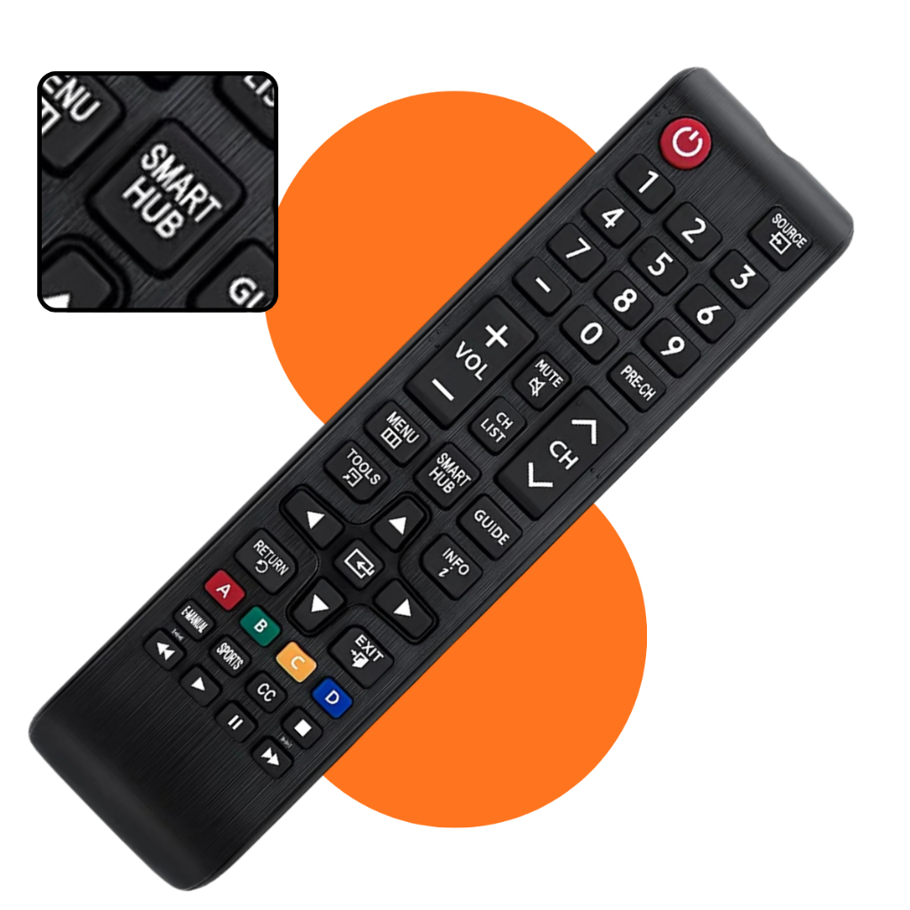 Controle Remoto Samsung 4K Smart Hub Modelos UN AU KU