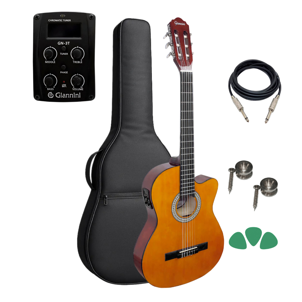 Violão Giannini Start Nf-14 Ceq Natural + Capa Reforçada em Oferta na Shopee