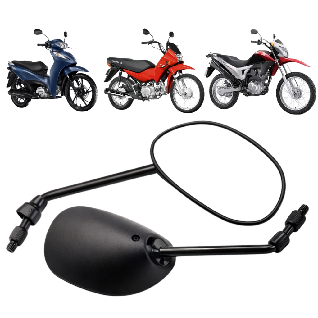 Par Retrovisor Honda Biz 125 Pop 100/110 Bros 150/160 Lente Convexa Modelo Honda ENVIO IMEDIATO em Oferta na Shopee