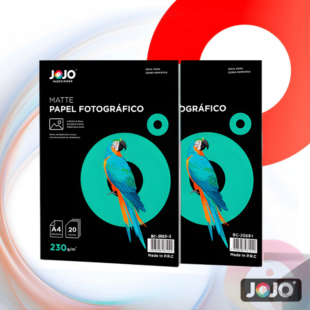 Papel Fotográfico Matte A4 230g/m² Jojo - Resistente à Água e Secagem Rápida