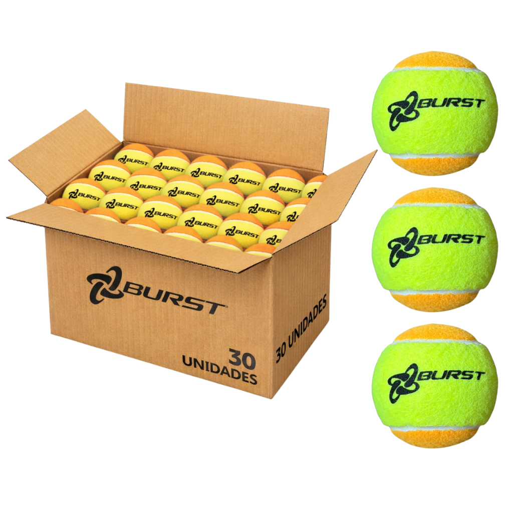 Kit 30 Unidades Bola Burst Beach Tennis Stage 2 Profissional Bolinha Tênis Praia