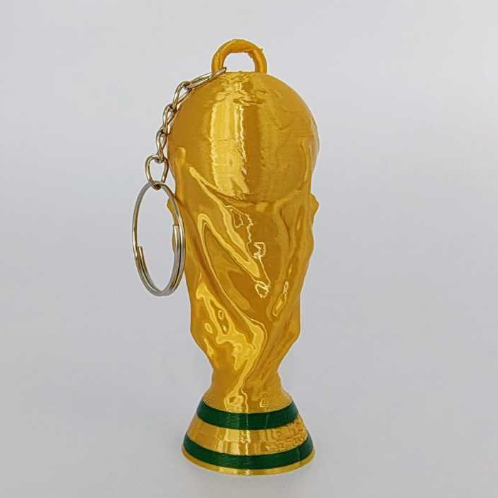 Chaveiro Taça Troféu Copa do Mundo FIFA - Seleção Brasileira Brasil | Miniatura Dourada | Presente Torcedor 6,5cm
