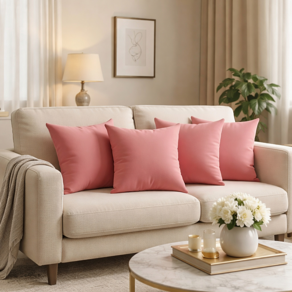 Kit 4 e 2 Capas de Almofada Suede Veludo Luxo Tamanho 45x45 Zíper Invisível Conforto e Sofisticação