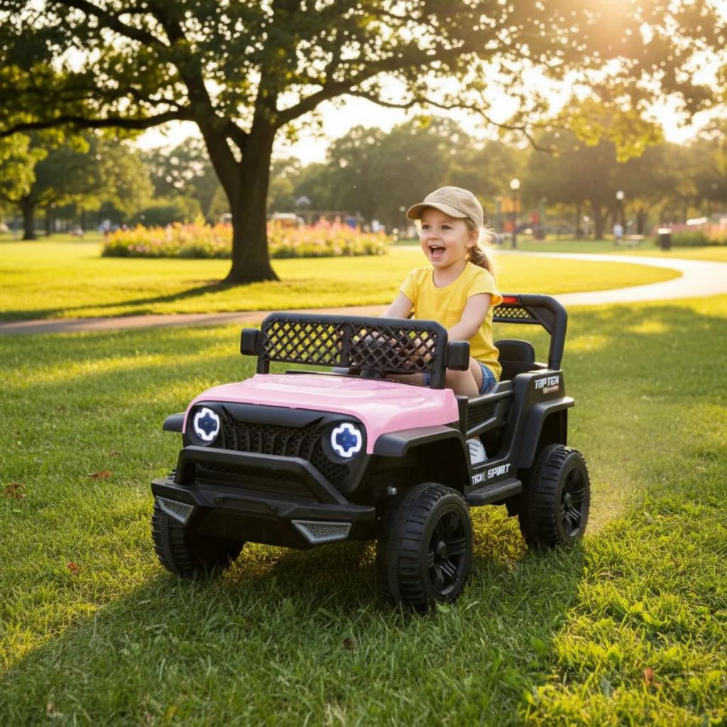 Carro Carrinho Jipe Infantil 12V Com Luzes Som USB e Controle Remoto