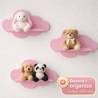 Kit Três Nichos Modelo Nuvem Decoração Quarto do Bebê em Oferta na Shopee