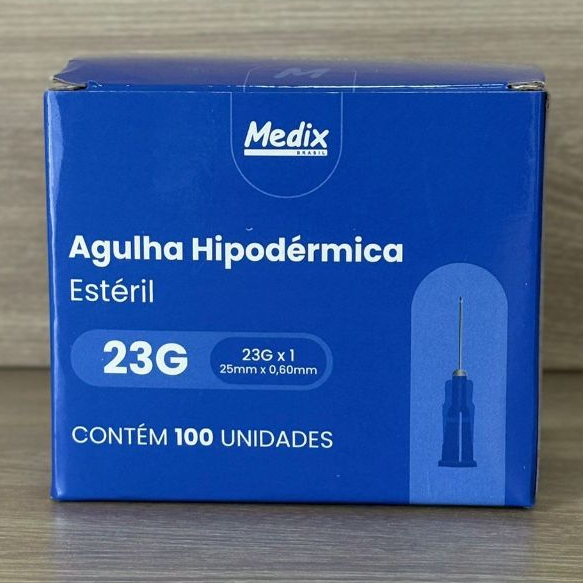 Caixa com 100 Unidades Agulha Descartável 25mm x 0,60mm – Medix