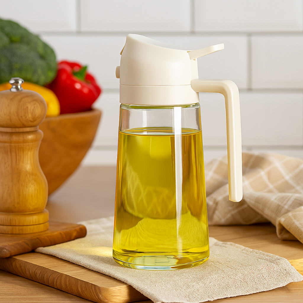 Porta Azeite Óleo Vinagre Shoyu Galheteiro  2 em 1 Bico Dosador +  Spray Pulverizador em Oferta na Shopee