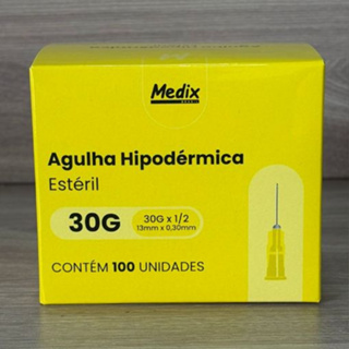 Agulha Hipodérmica Estéril 30G 13mm x 0,30mm Medix – Caixa com 100 Unidades em Oferta na Shopee