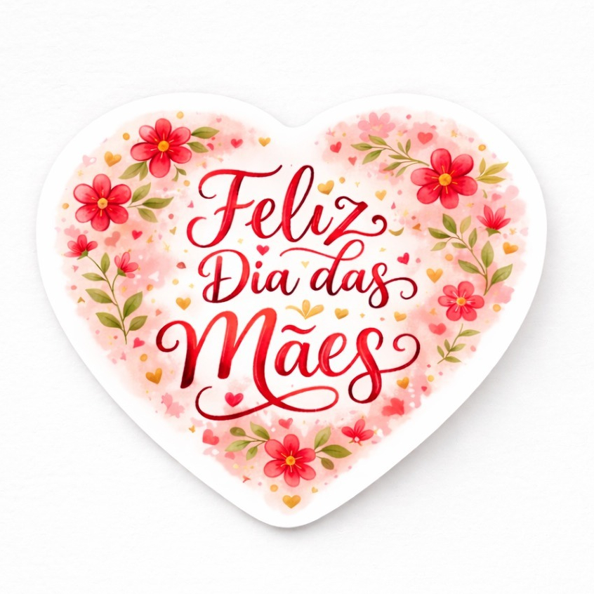 Kit Adesivos Feliz Dia Das Mães 4,5x4,5cm Embalagem Presente