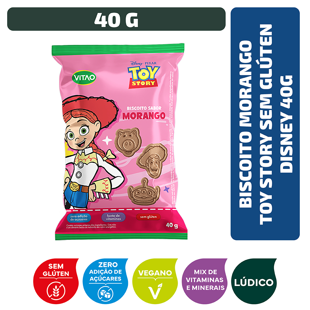 Imagem Biscoito Morango Toy Story Sem Glúten Disney 40g