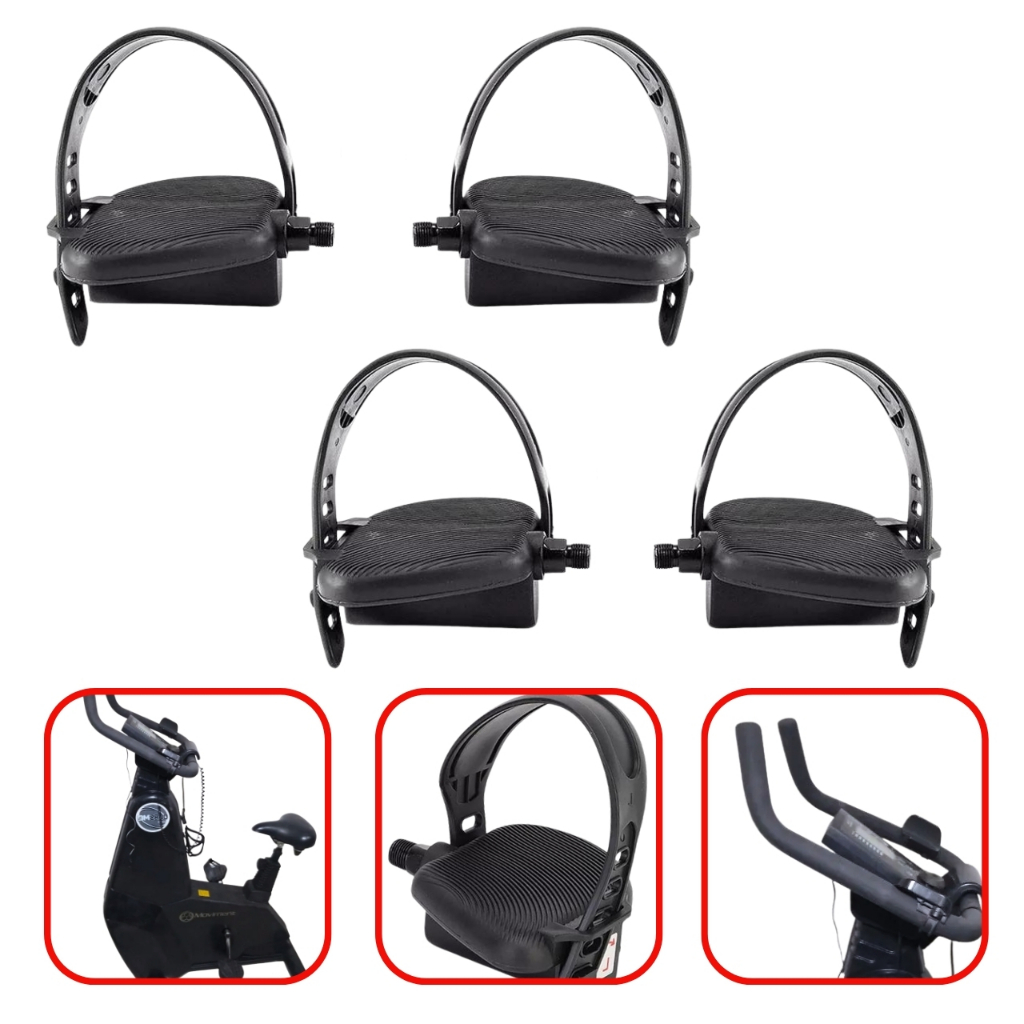 Kit Com 2 Pedais Com Alça Firma Pé Compatível com a Bike Bm 2800