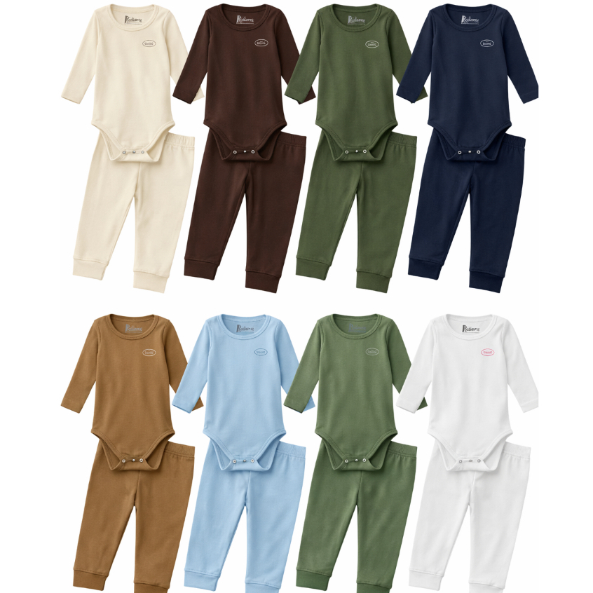 Conjunto Body Bebê Ribana Bedora Body Calça Roupa Infantil Confortável