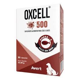 Oxcell 500mg Suplemento Ômega 3 Avert Cães Gatos 30 Cápsulas