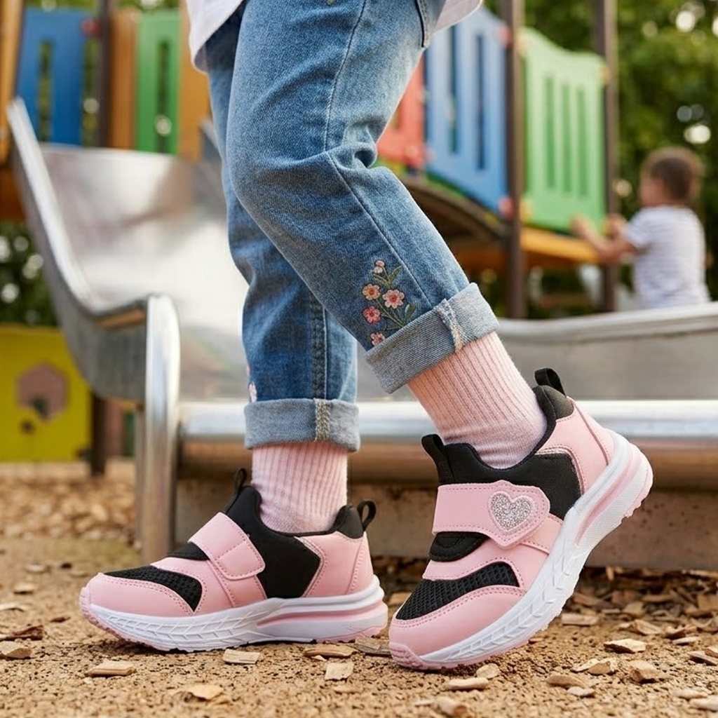 Tênis Menina Infantil Feminino Slip On Calce Fácil com Fechamento Prático e Seguro