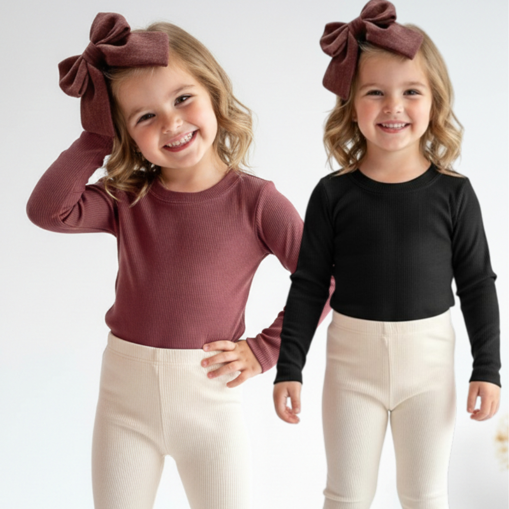 Kit 2 Blusinha Feminina Infantil  Juvenil Camisetas Manga Longa para o frio
