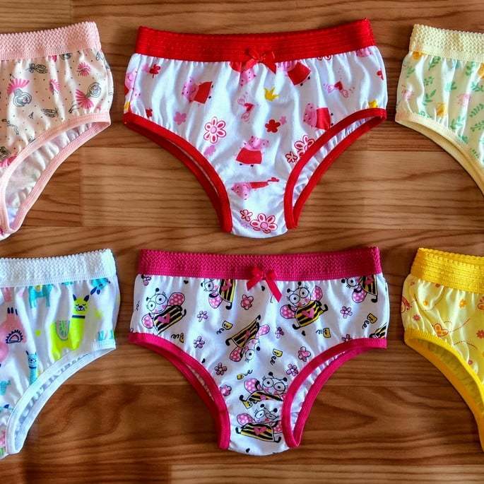 Kit  3, 6 e 10 Calcinha Infantil Menina Feminina Estampa Sortidas Muito Confortável Algodão 100% Juvenil Criança