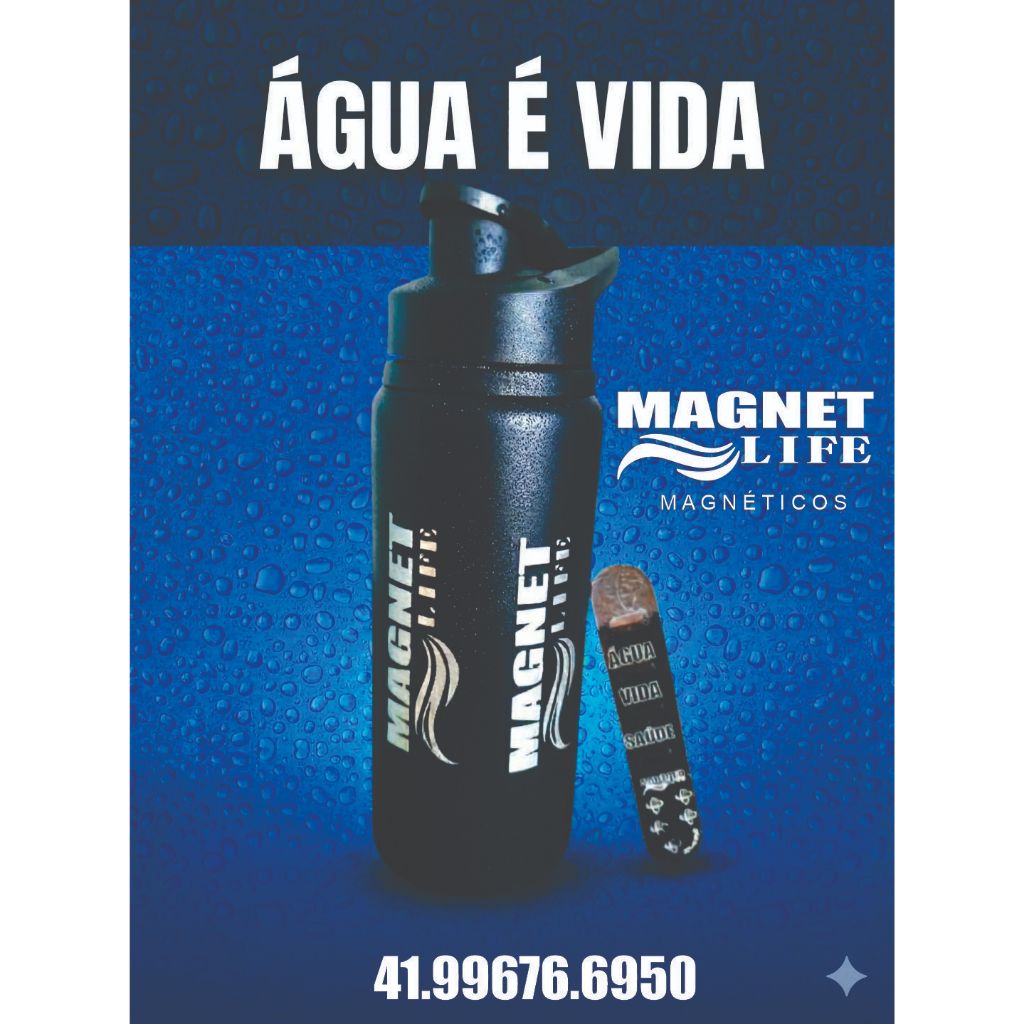 Magnetizador para água com imãs de neodímio 3500 gauss e infravermelho longo de BRINDE uma garrafa de 600 ml