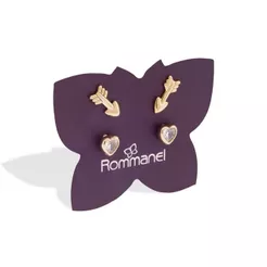 Kit Brinco Rommanel Flecha e Coração com Zircônias 527488