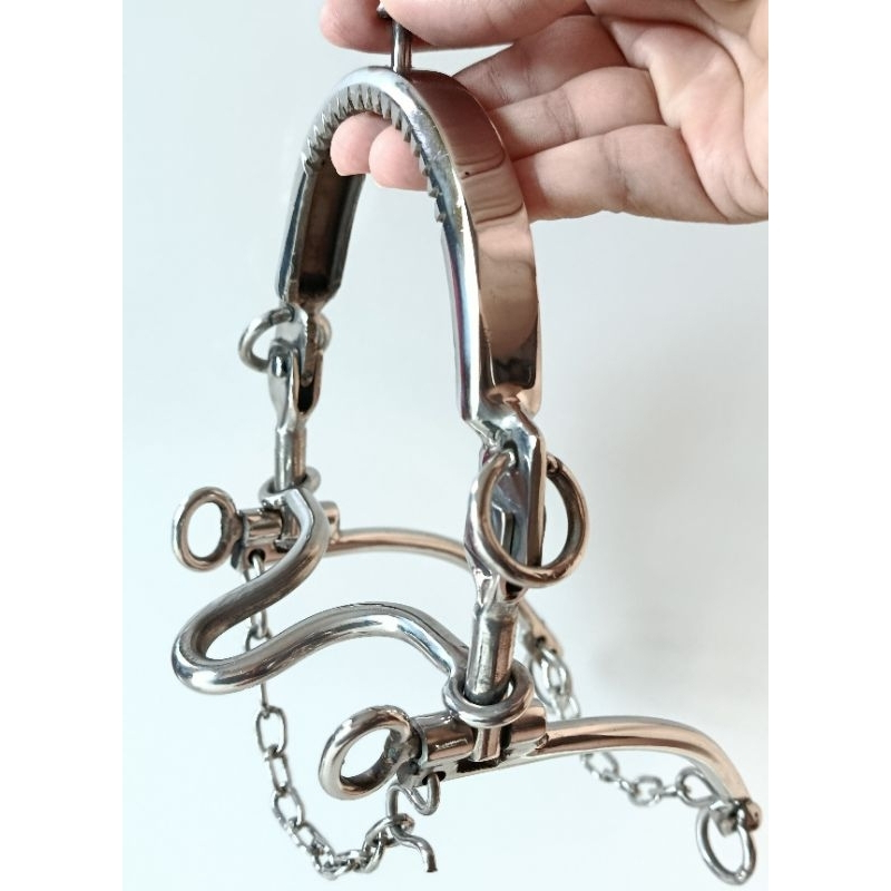 Freio conjugado cavalo breque bridea professora cortadeira inox vaquejada profissional em Oferta na Shopee