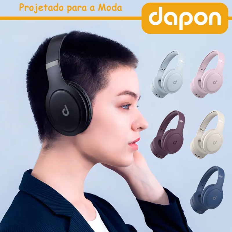 Fone De Ouvido Headphone Dapon H02d Bluetooth 5.1 Over-ear 22 Horas De Bateria