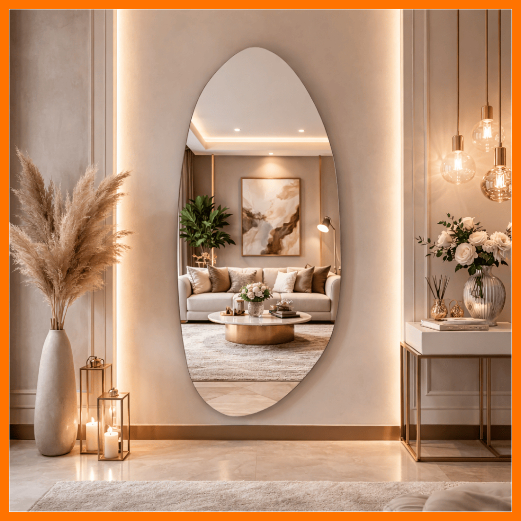 Espelho Grande 120x50cm Lapidado Design Moderno para Decoração - ENVIO IMEDIATO