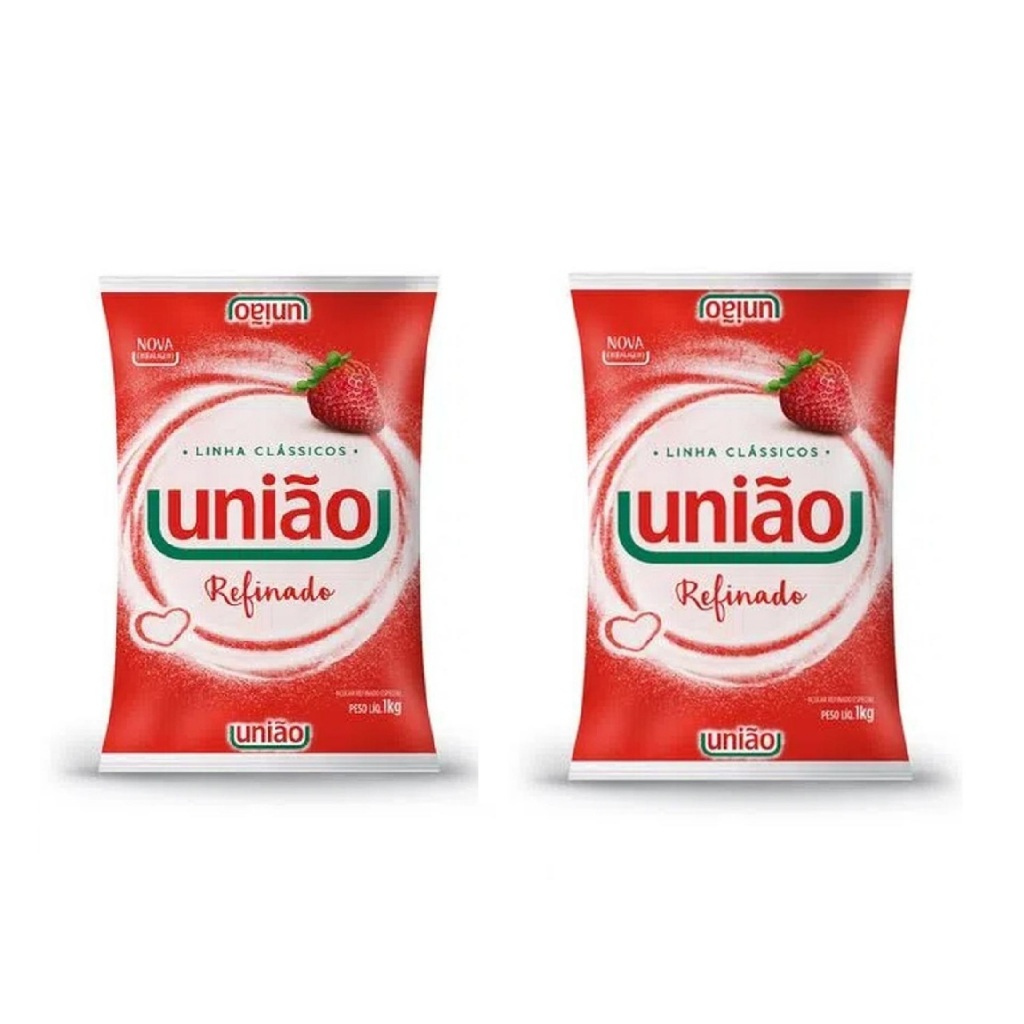 União Açúcar Refinado 1Kg - 1 ou 2 Unidades
