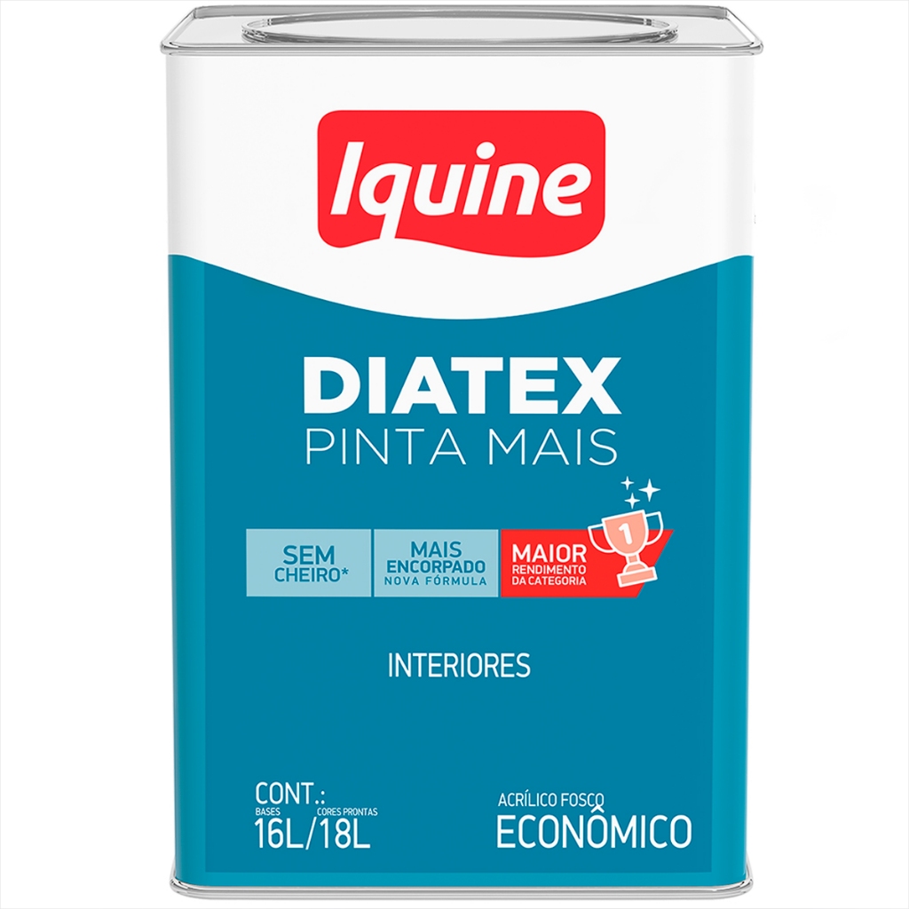 Tinta Acrílica Econômica Antimofo Diatex Pinta Mais Branco Gelo/Branco Fosco 18L