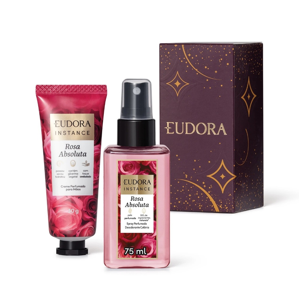 Kit Presente Instance Rosa Absoluta: Spray Perfumado 75Ml + Creme Mãos 30G