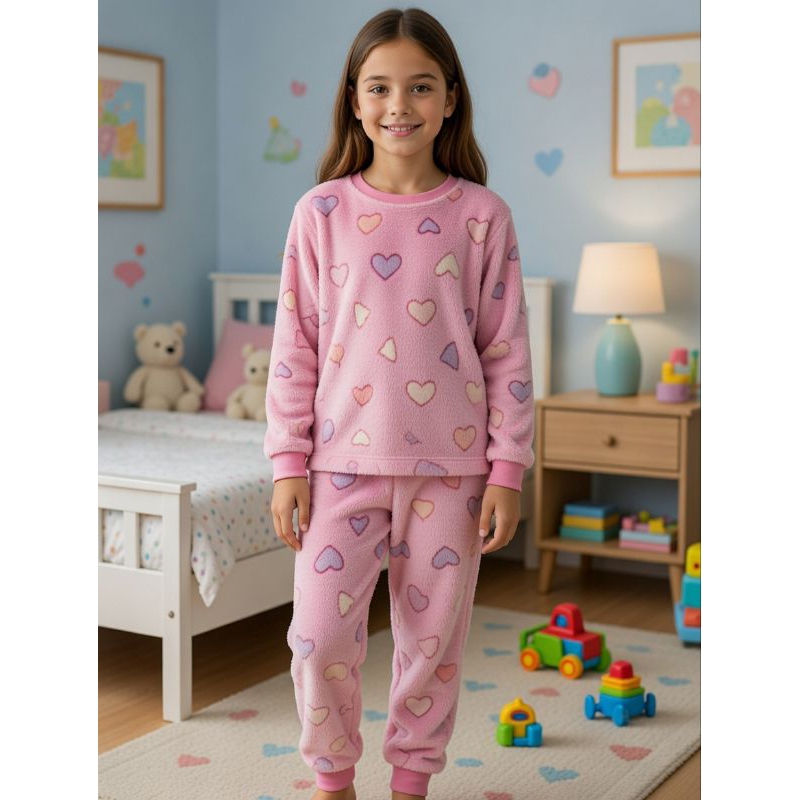 Pijama infantil feminino de flecce quentinho. em Oferta na Shopee