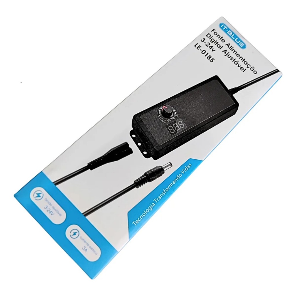 Fonte De Alimentação Digital Ajustável 3-24v Bivolt