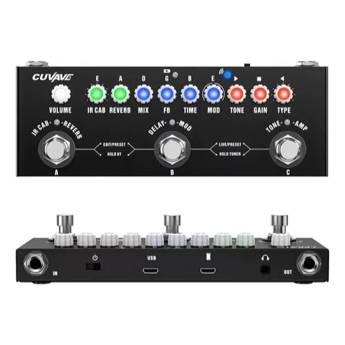 Pedaleira Cuvave Cube Baby M-vave Pedal Efeito Preto Sinco Distorção IR em Oferta na Shopee