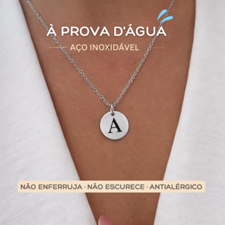 Colar Letra Inicial Personalizado Aço Inox Antialérgico Não Escurece em Oferta na Shopee