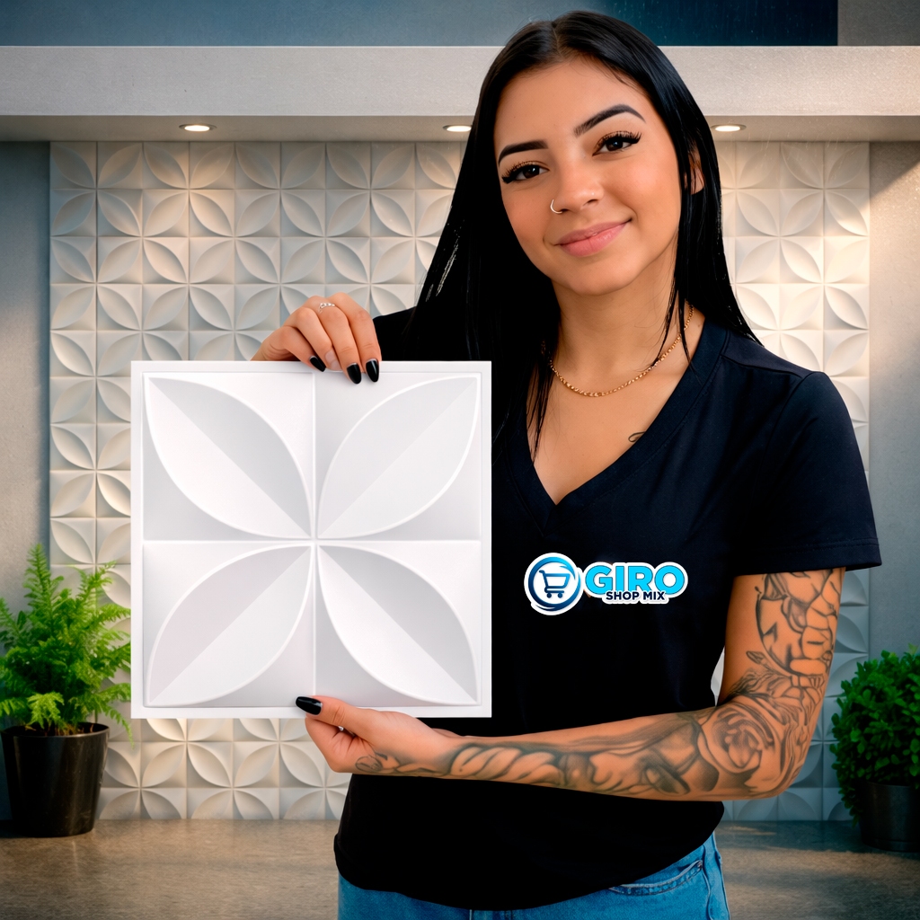 Placa 3D PVC 25x25cm para Parede – Revestimento Decorativo 3D | Vários Modelos Disponíveis