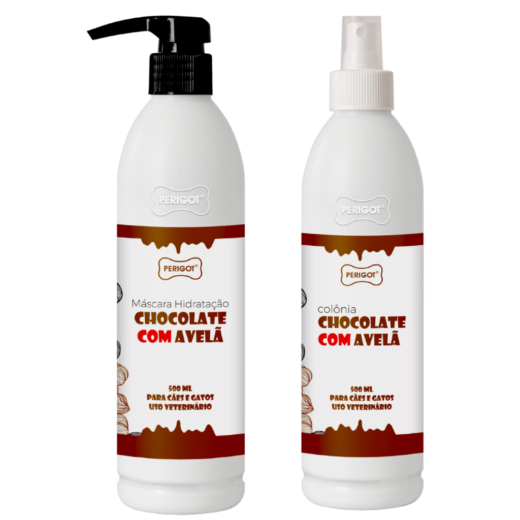 Kit Perfume + Máscara Chocolate Com Avelã Perigot Pet Cães e Gatos - Páscoa