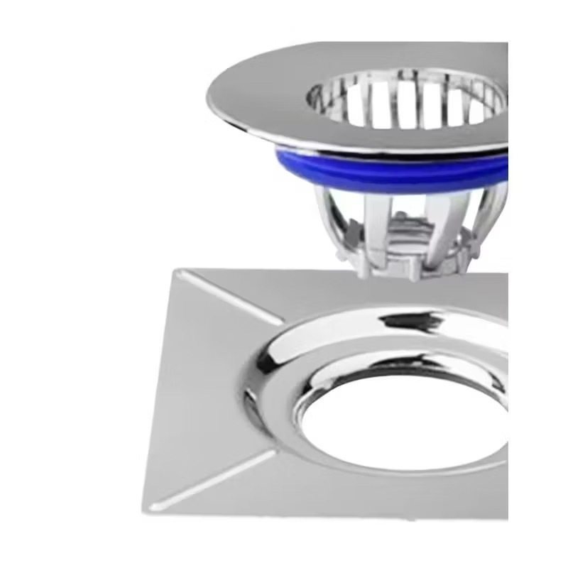 Ralo Click Inteligente 10x10 Cm Quadrado Redondo Inox Cromado - Veda Cheiro Banheiro Casa Cozinha