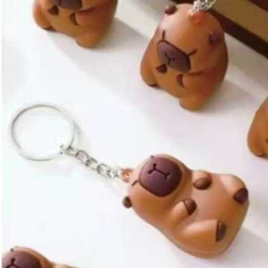 Chaveiro Capivara Emborrachado – Capybara Fofa Pingente para Chaves, Bolsa ou Mochila