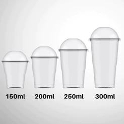Copo da Felicidade Tampa Bolha 20UN 150ml, 200ml, 250ml ou 300ml Plastilânia Doces e Delivery