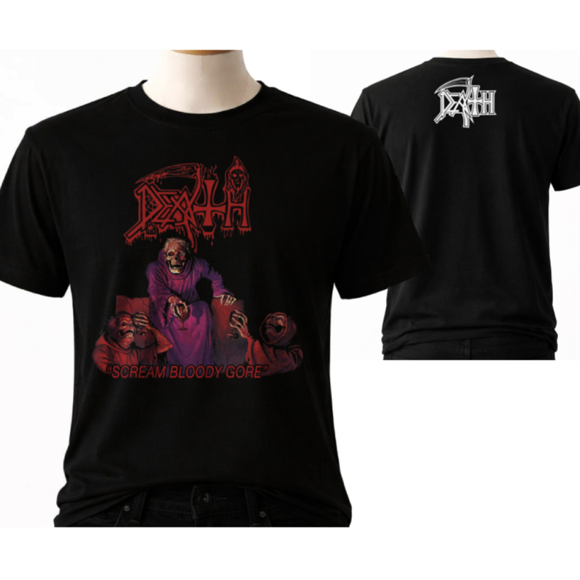 Camiseta Death Scream Bloody Gore – Camisa Banda Metal Estampa Full DTF 100% Algodão