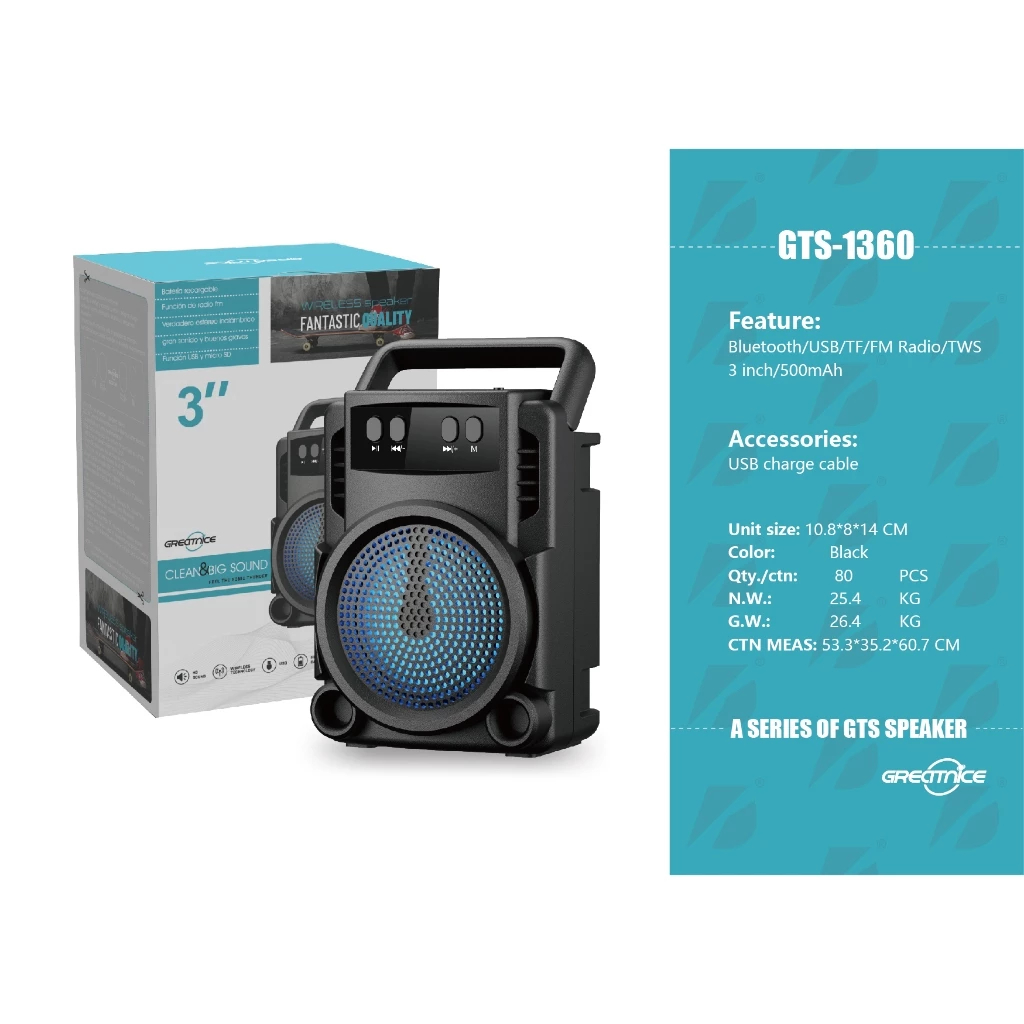 Caixa de Som GTS-1360 Bluetooth