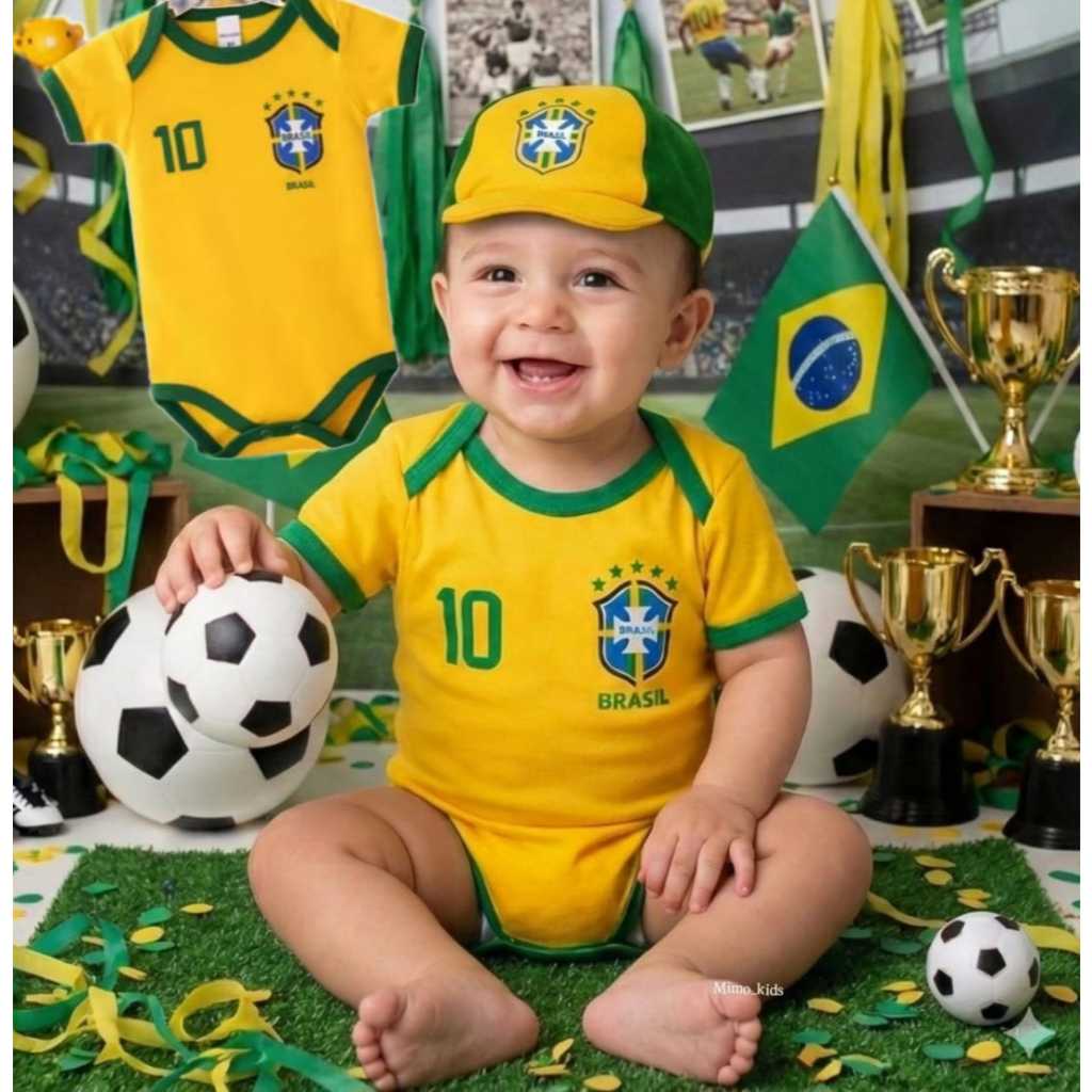 BODY BEBÊ BRASIL COPA DO MUNDO SELEÇÃO BRASILEIRA
