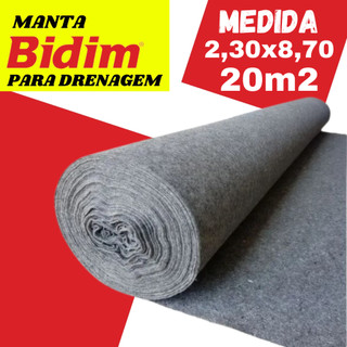 Manta Geotextil Bidim Original Drenagem 20 Mts² 2,30x8,70 Para Jardineiras Vasos Jardim Resistente