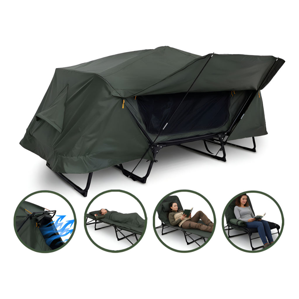 Barraca De Camping Tatu Cama Retrátil 4 Em 1 Solteiro 100% Impermeável Vira Espreguiçadeira C/mosquiteiro