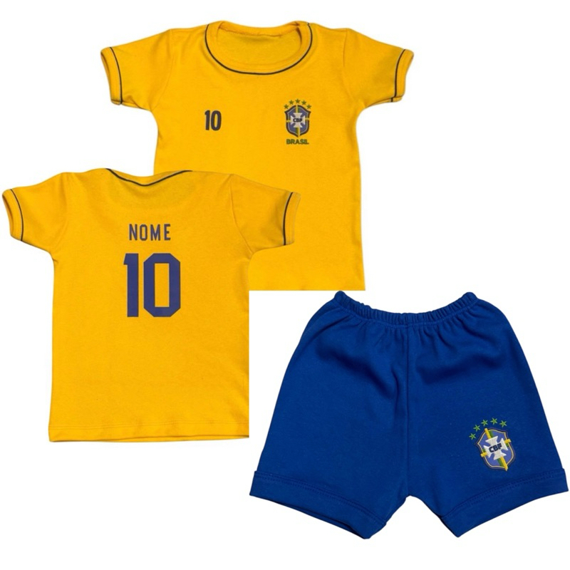 camisa do Brasil 1-2-3 anos Personalizada nome do seu bebê, roupas infantil e bebê, 100%algodao em Oferta na Shopee